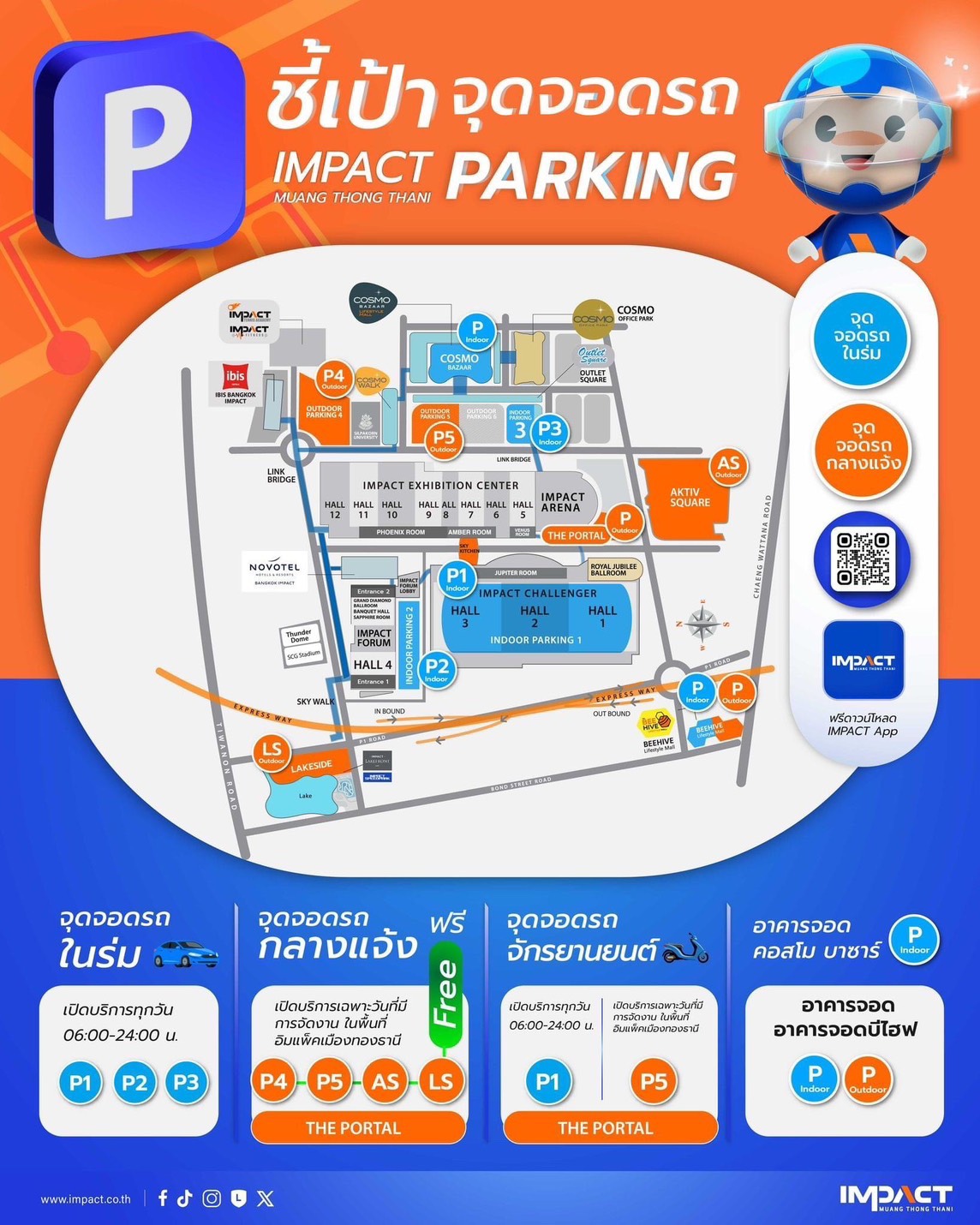 ชี้เป้าจุดจอดรถ IMPACT Parking